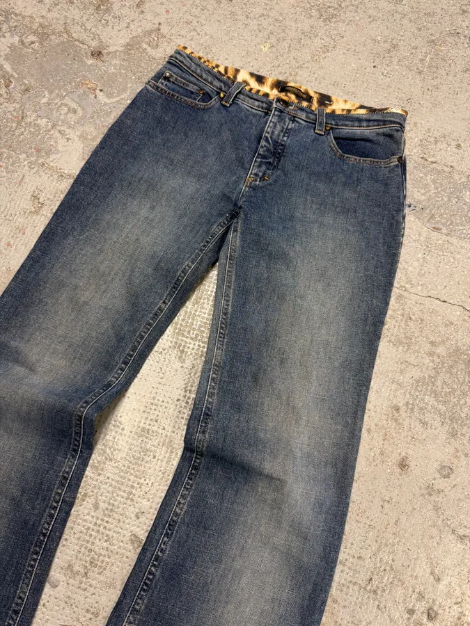 2000s Roberto Cavalli Blue Denim Jeans - Image 2