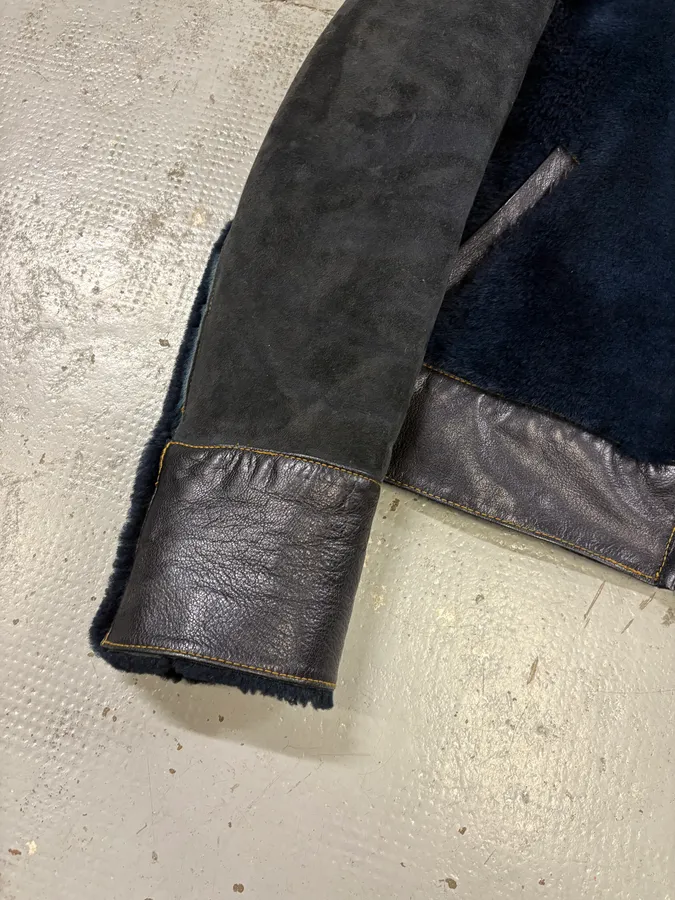 2000s Roberto Cavalli Blue Fur Shearling Jacket - Image 8