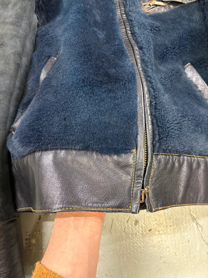 2000s Roberto Cavalli Blue Fur Shearling Jacket - Image 9