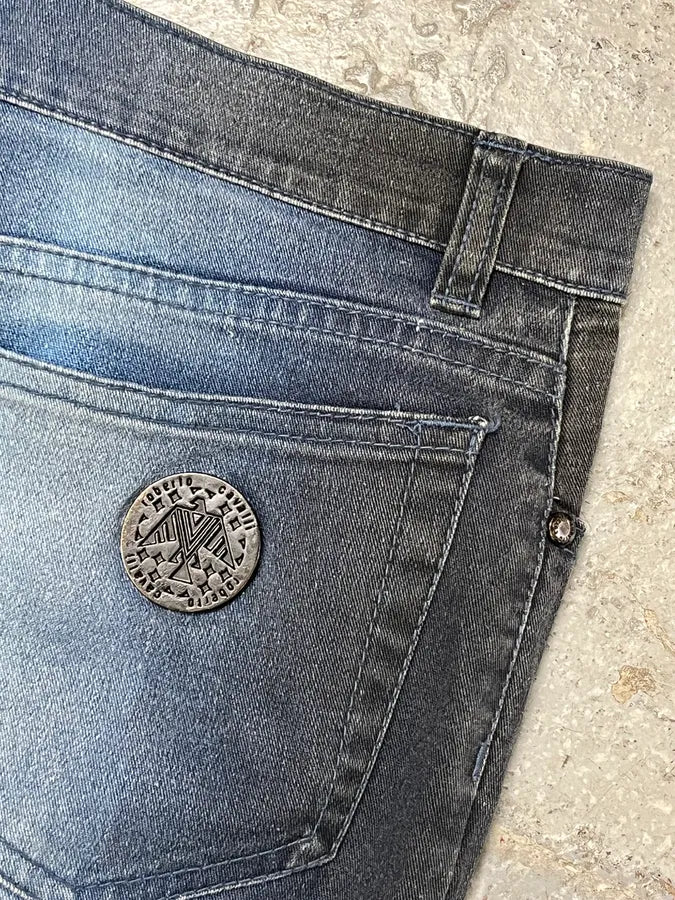 2000s Roberto Cavalli Blue Gradient Pants - Image 10