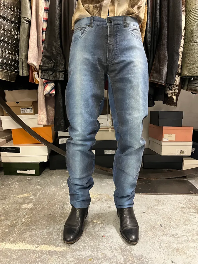 2000s Roberto Cavalli Blue Gradient Pants - Image 2