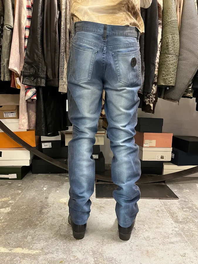 2000s Roberto Cavalli Blue Gradient Pants - Image 4