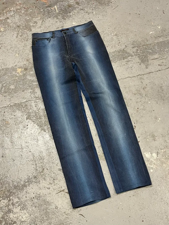 2000s Roberto Cavalli Blue Gradient Pants - Image 5