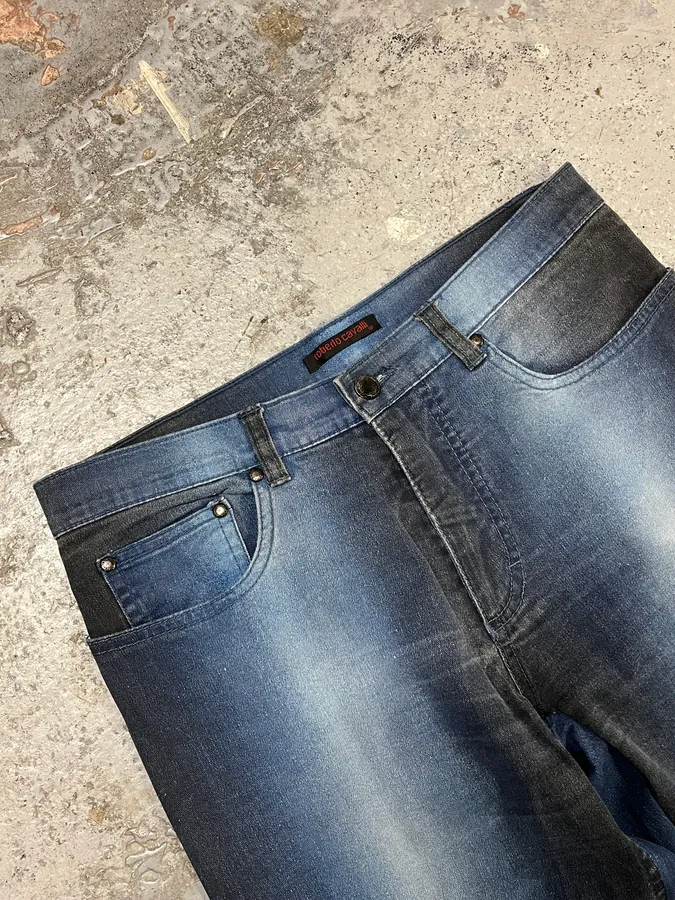 2000s Roberto Cavalli Blue Gradient Pants - Image 6