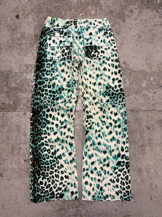 2000s Roberto Cavalli Blue Leopard Pants - Image 7