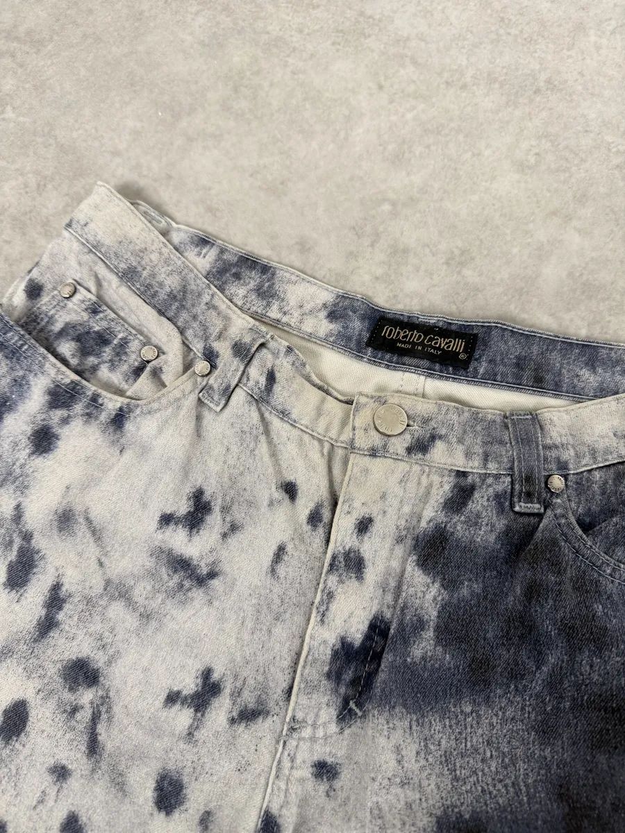 2000s Roberto Cavalli Blue Royal Cloud Pants - Image 8