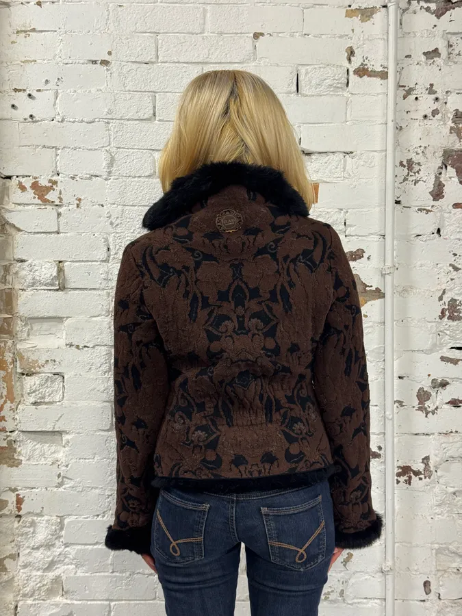 2000s Roberto Cavalli Brown & Black Cardigan Sweater - Image 2