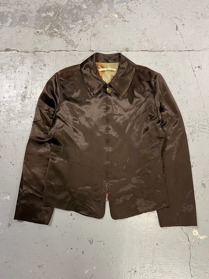 2000s Roberto Cavalli Brown Royal Jacket - Image 2