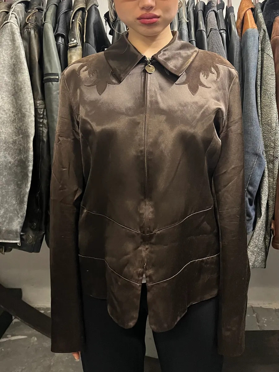 2000s Roberto Cavalli Brown Royal Jacket - Image 3