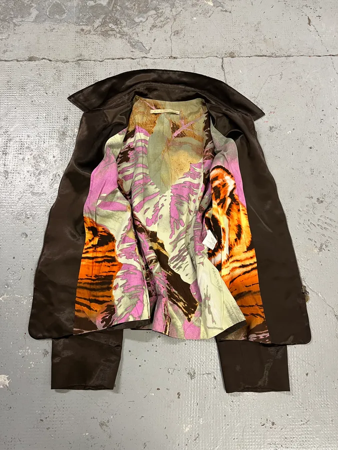 2000s Roberto Cavalli Brown Royal Jacket - Image 9
