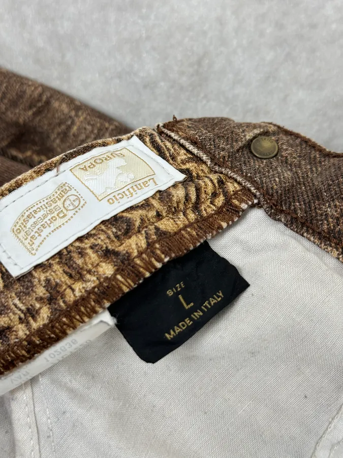 2000s Roberto Cavalli Brown Sand Eroded Flared Jeans - Image 10