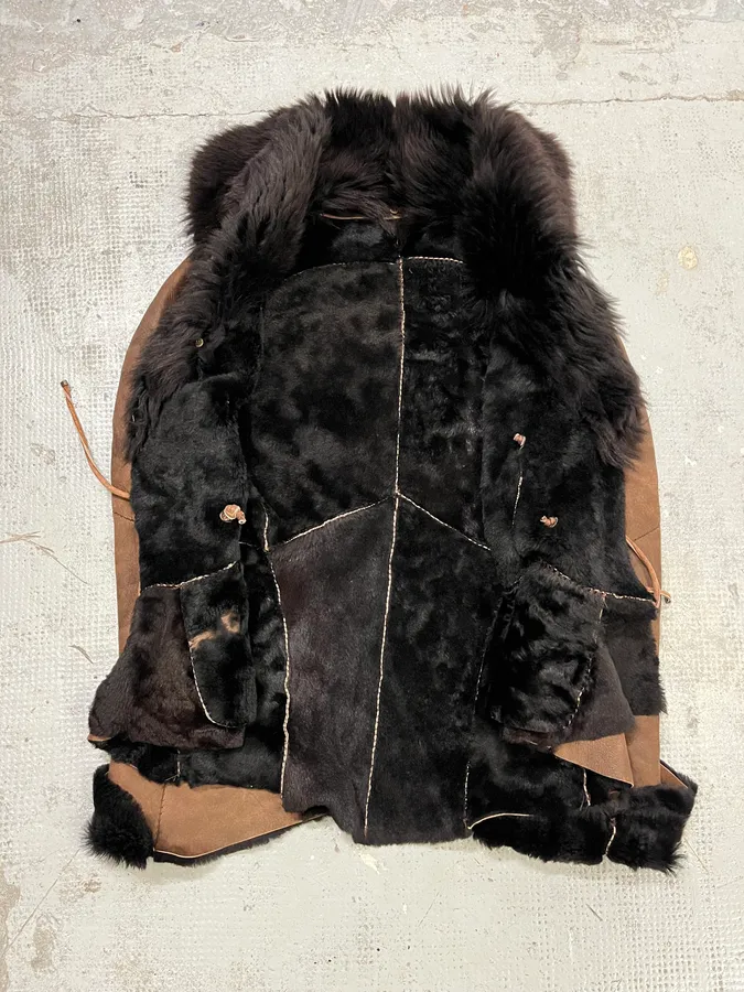 2000s Roberto Cavalli Brown Shearling Jacket - Image 7