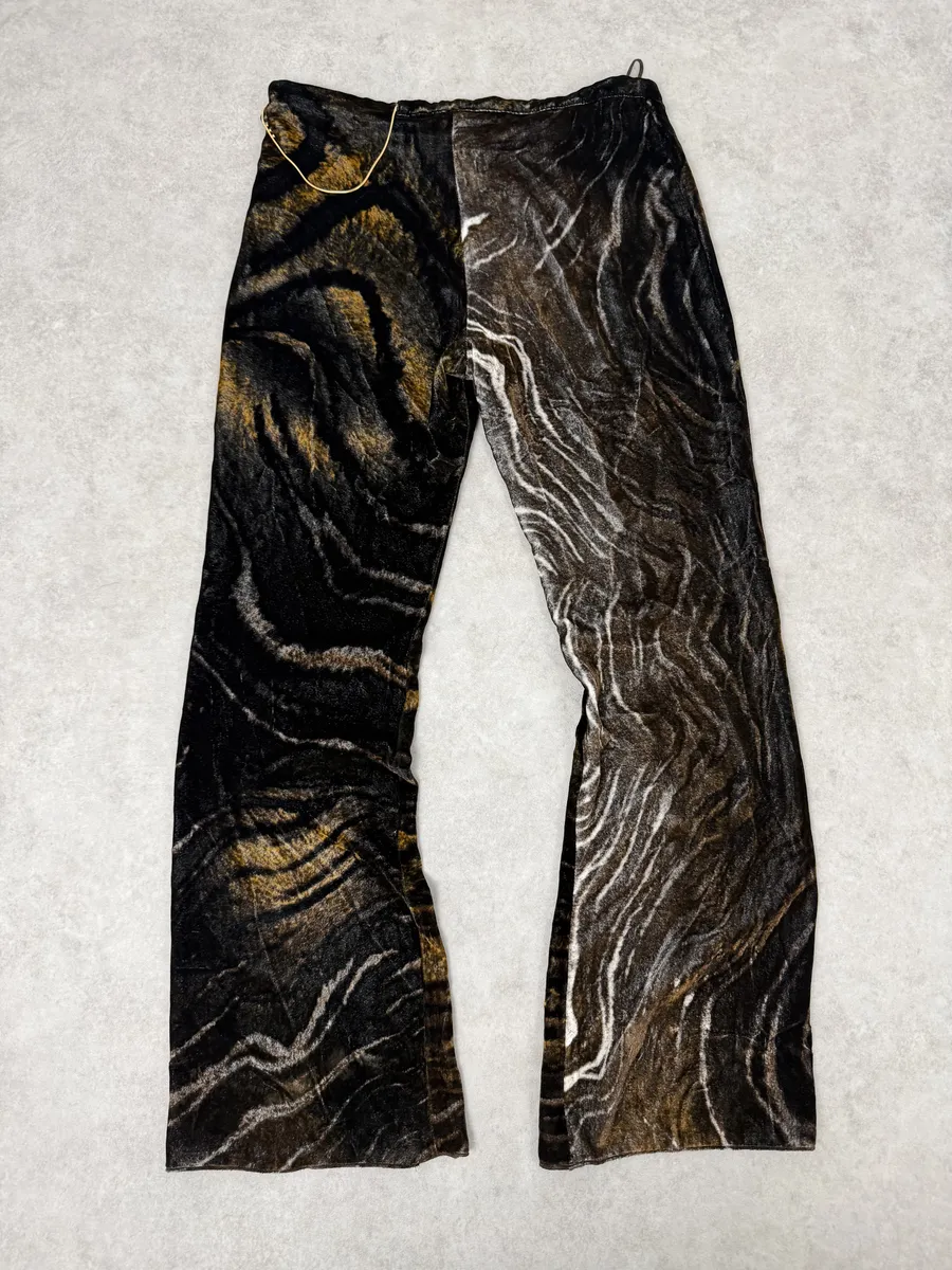 2000s Roberto Cavalli Brown Velvet Cozy Pants - Image 2
