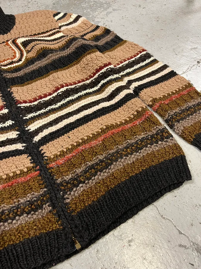 2000s Roberto Cavalli Brown Wool Zip-up Sweater - Image 8