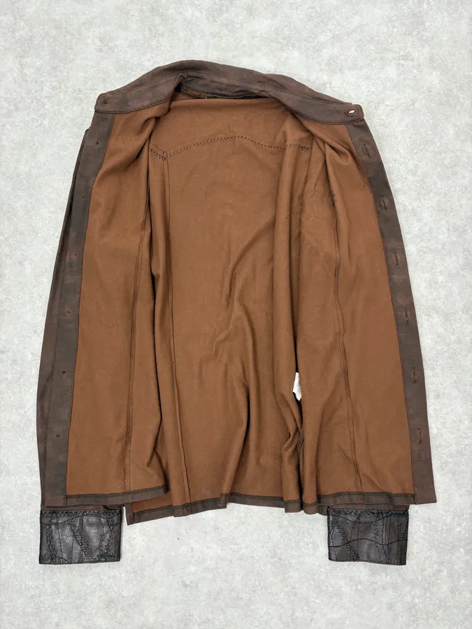 2000s Roberto Cavalli Brut Brown Shirt - Image 7