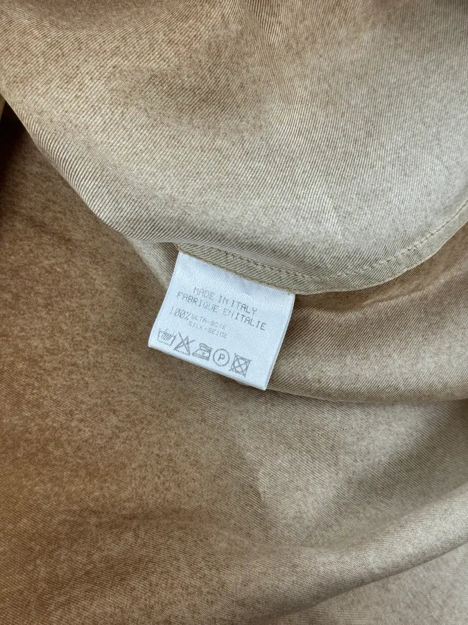 2000s Roberto Cavalli Camel Silk Gradient Shirt - Image 8