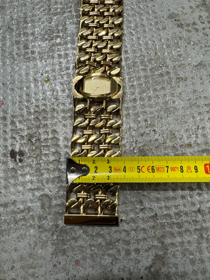 2000s Roberto Cavalli Chain Linked Gold Contemporary Watch - Image 9