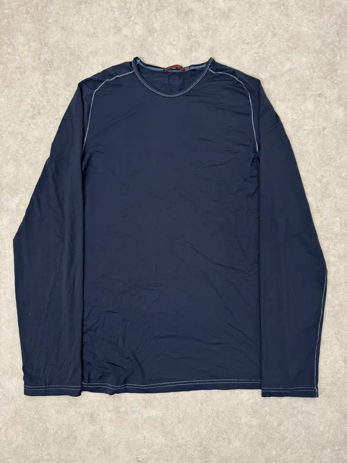 2000s Roberto Cavalli Cheetah Navy Longsleeves - Image 3