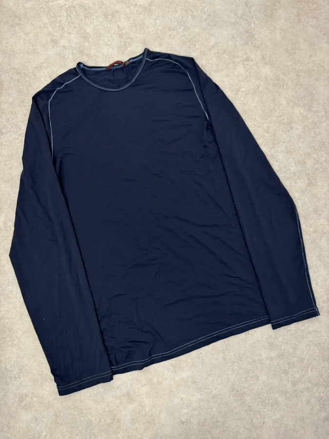 2000s Roberto Cavalli Cheetah Navy Longsleeves - Image 4