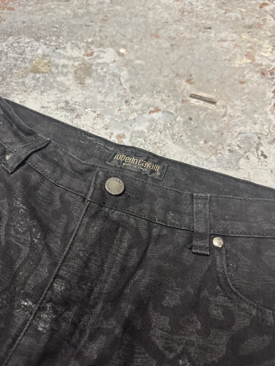2000s Roberto Cavalli Dark Arabic Mozaic Print Pants - Image 8