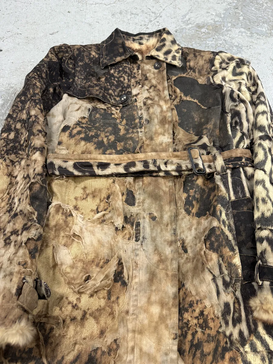 2000s Roberto Cavalli Deconstructed Leopard Magma Exploration Fur Jacket - Image 13