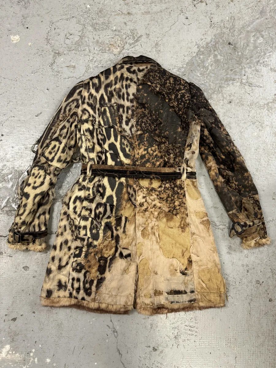 2000s Roberto Cavalli Deconstructed Leopard Magma Exploration Fur Jacket - Image 9
