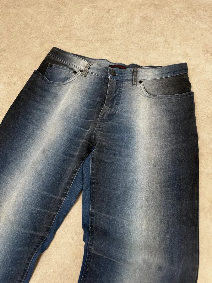 2000s Roberto Cavalli Deep Ocean Blue Gradient Pants - Image 6