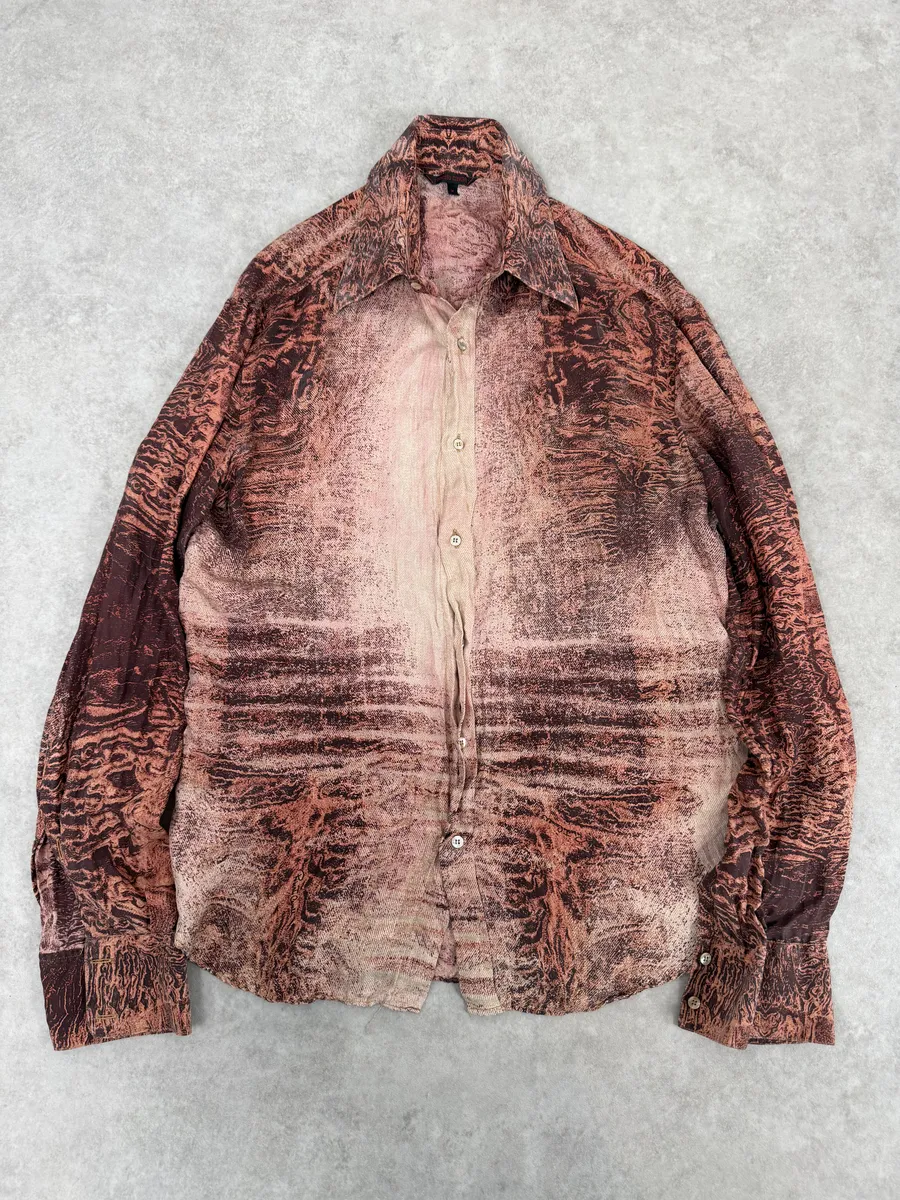 2000s Roberto Cavalli Earth Brown Shirt - Image 4