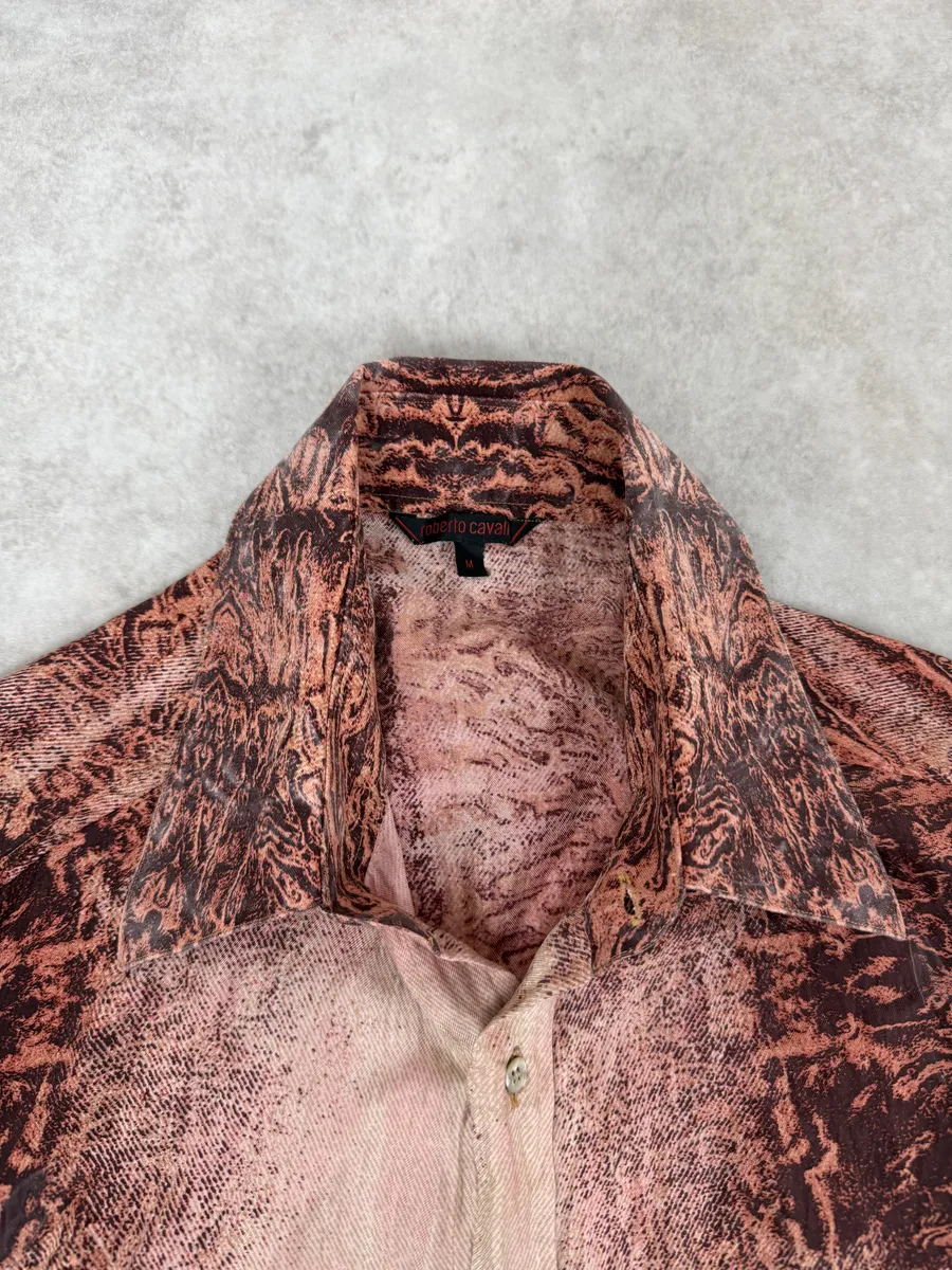 2000s Roberto Cavalli Earth Brown Shirt - Image 8