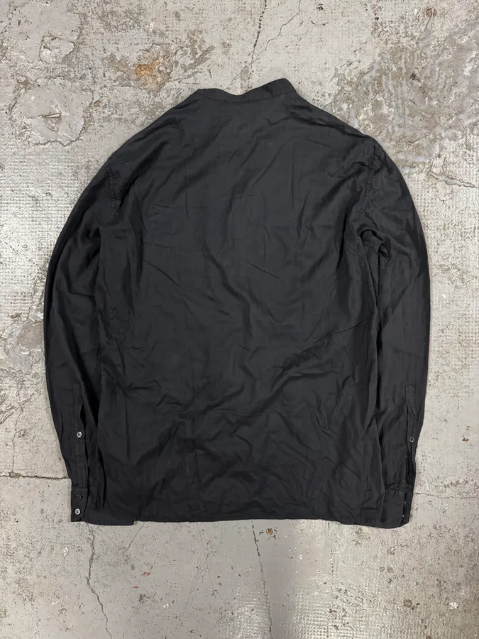 2000s Roberto Cavalli Embroided Black Linen Shirt - Image 3