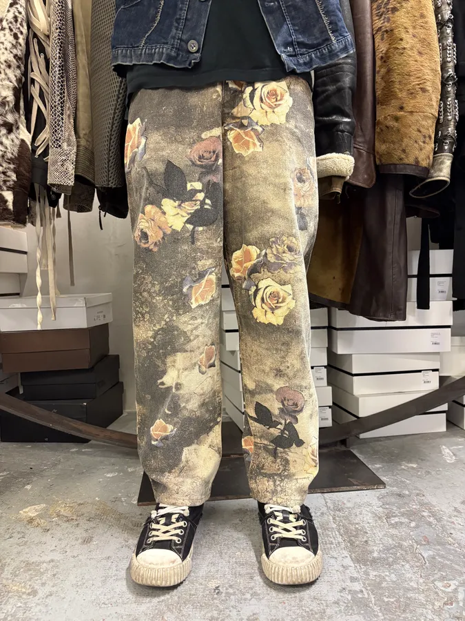 2000s Roberto Cavalli Flowers Apocaliptic Pants - Image 2