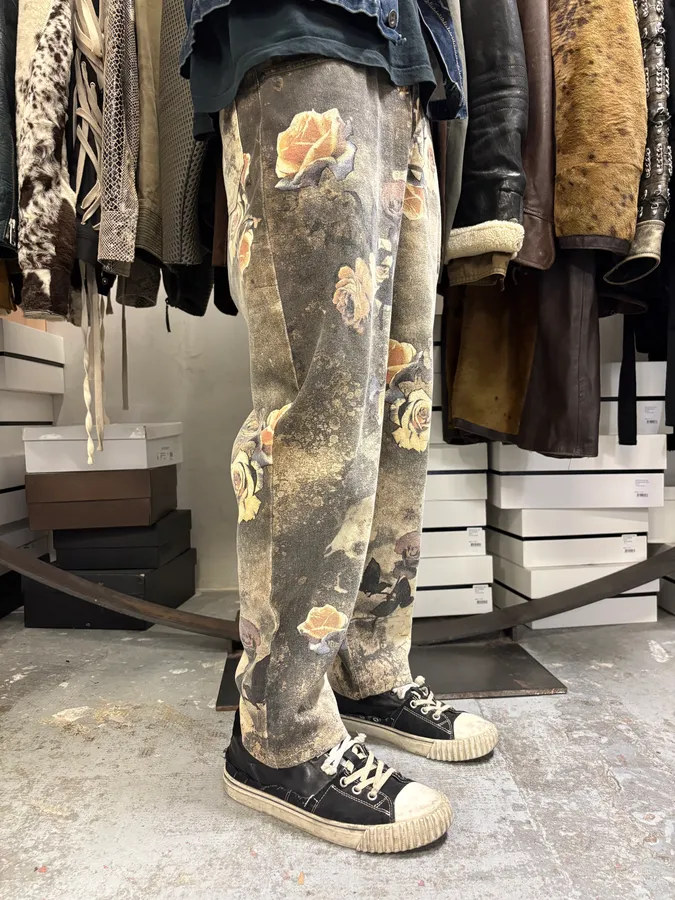 2000s Roberto Cavalli Flowers Apocaliptic Pants - Image 3