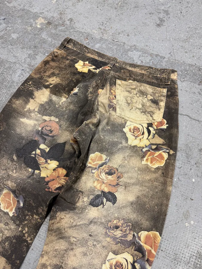 2000s Roberto Cavalli Flowers Apocaliptic Pants - Image 5