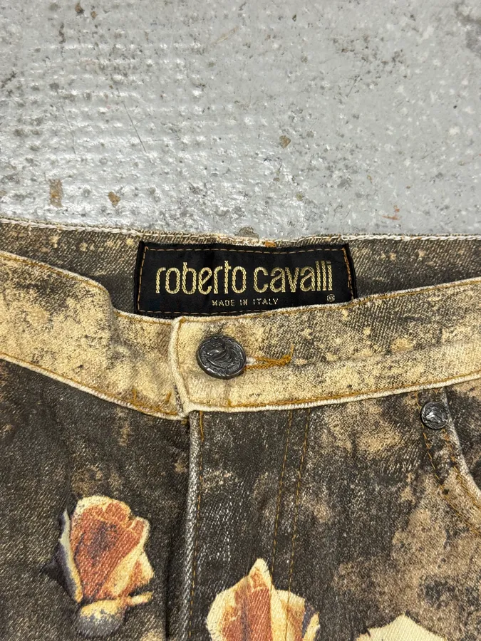 2000s Roberto Cavalli Flowers Apocaliptic Pants - Image 8