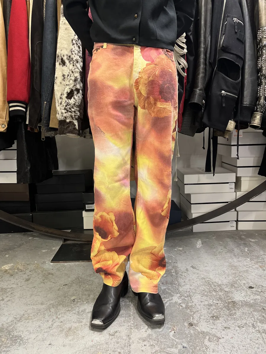 2000s Roberto Cavalli Flowers Spectrum Summer Pants - Image 3