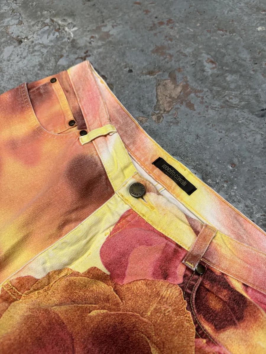 2000s Roberto Cavalli Flowers Spectrum Summer Pants - Image 8