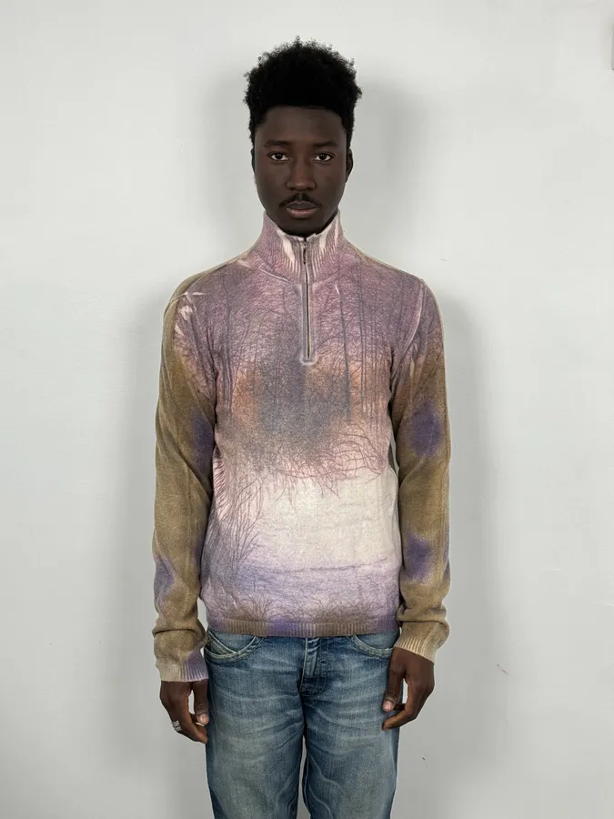 2000s Roberto Cavalli Forest Lake Zip Sweater - Image 2