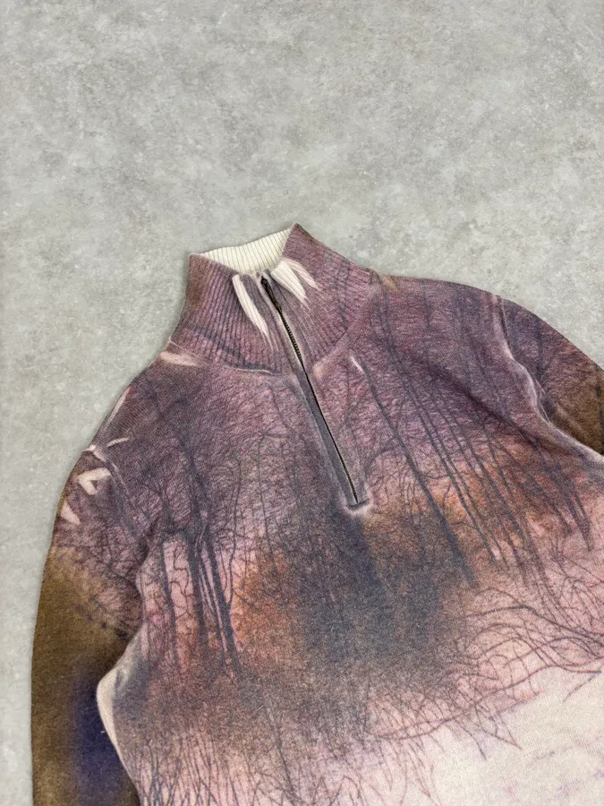2000s Roberto Cavalli Forest Lake Zip Sweater - Image 5