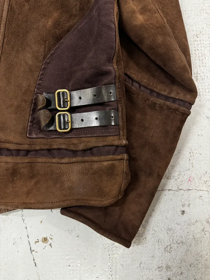 2000s Roberto Cavalli Fur Shearling Brown Leather Jacket - Image 10