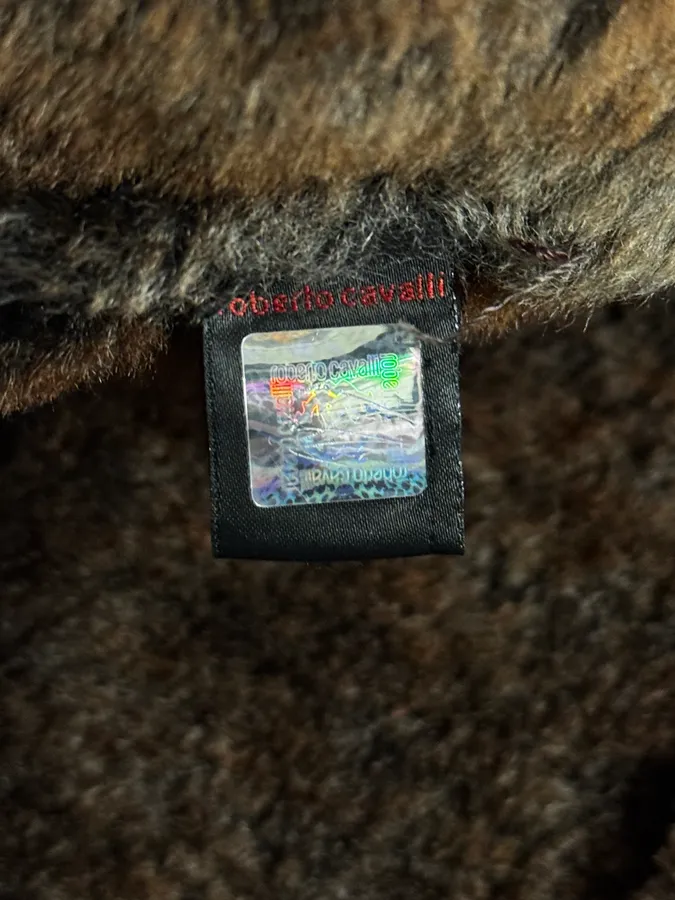 2000s Roberto Cavalli Fur Shearling Brown Leather Jacket - Image 12