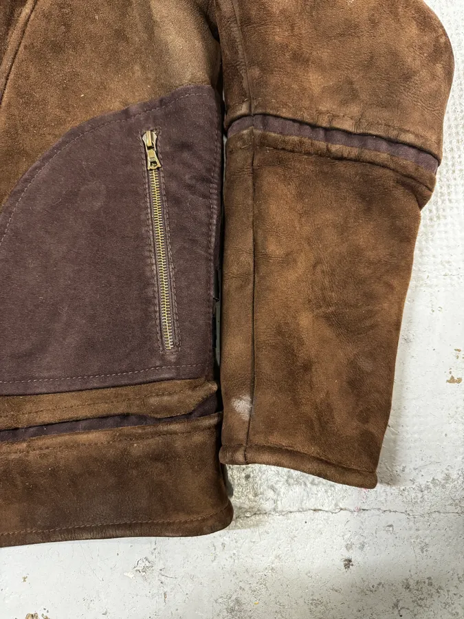 2000s Roberto Cavalli Fur Shearling Brown Leather Jacket - Image 9