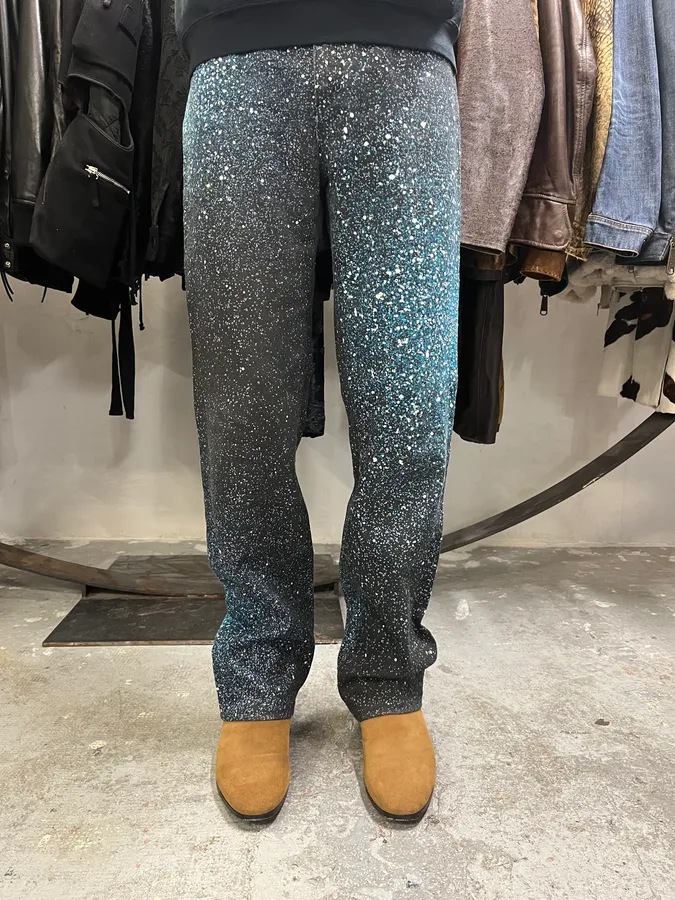 2000s Roberto Cavalli Galaxy Blue Pants - Image 2