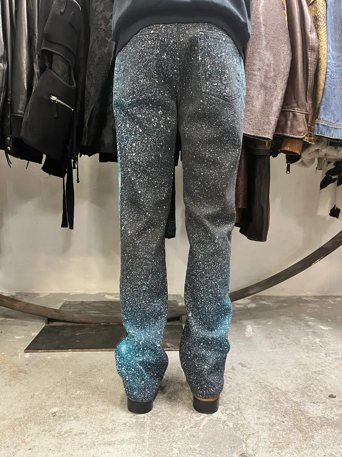 2000s Roberto Cavalli Galaxy Blue Pants - Image 4