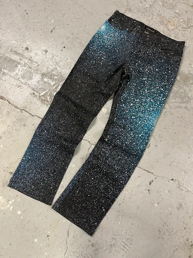 2000s Roberto Cavalli Galaxy Blue Pants - Image 5