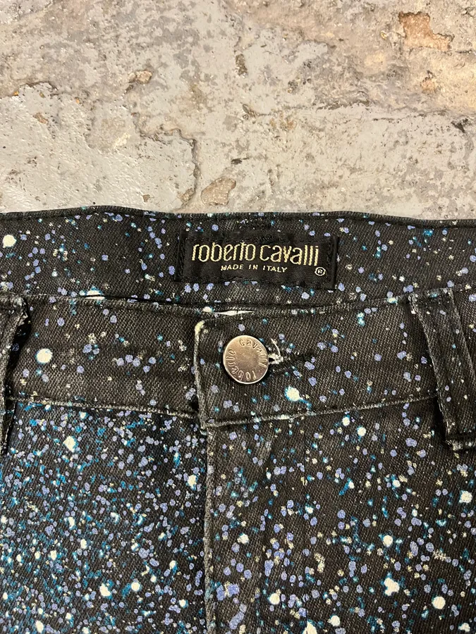 2000s Roberto Cavalli Galaxy Blue Pants - Image 9