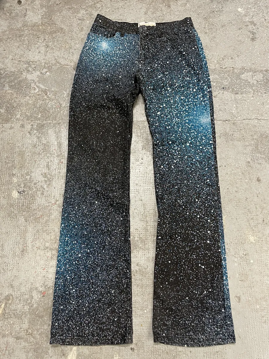 2000s Roberto Cavalli Galaxy Expansion Blue Pants