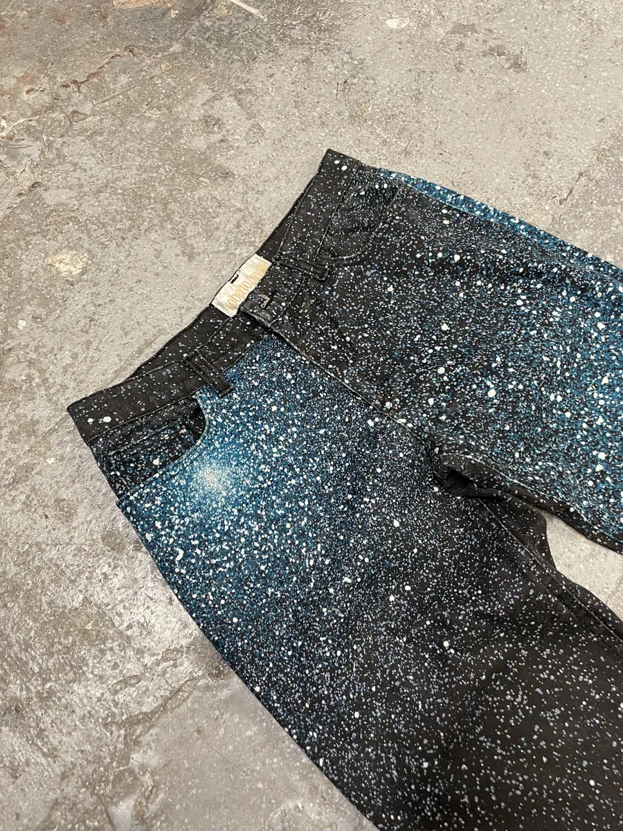 2000s Roberto Cavalli Galaxy Expansion Blue Pants - Image 6