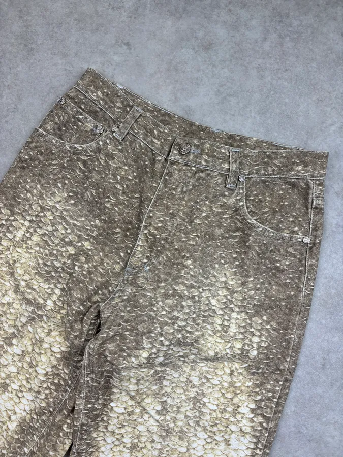 2000s Roberto Cavalli Gold Metallic Pants - Image 5