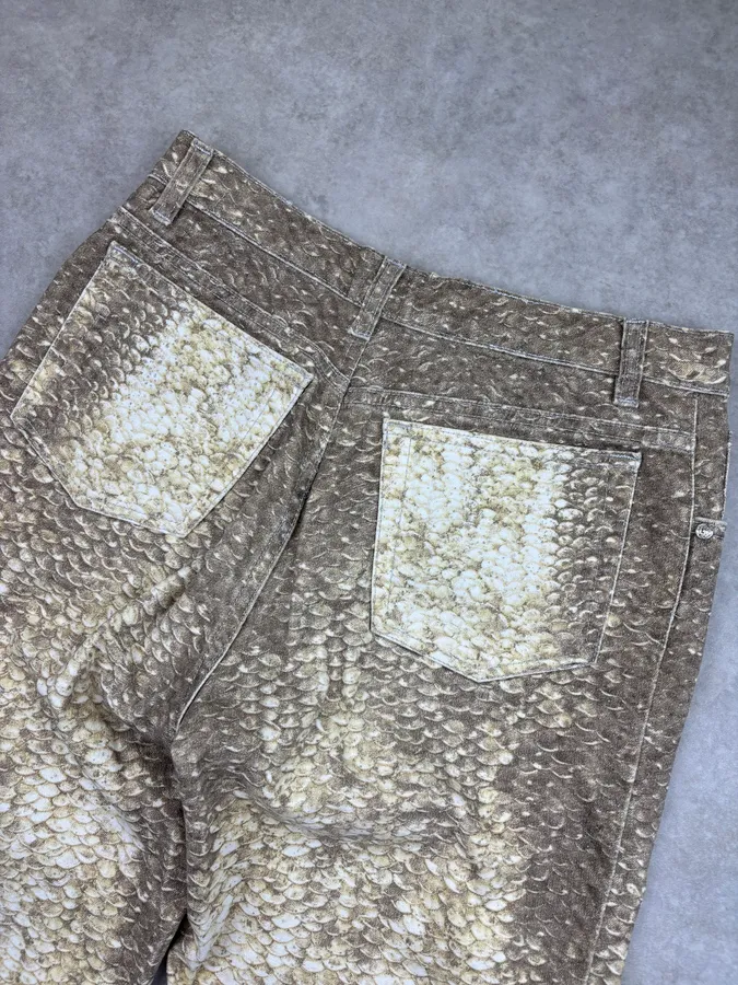 2000s Roberto Cavalli Gold Metallic Pants - Image 7