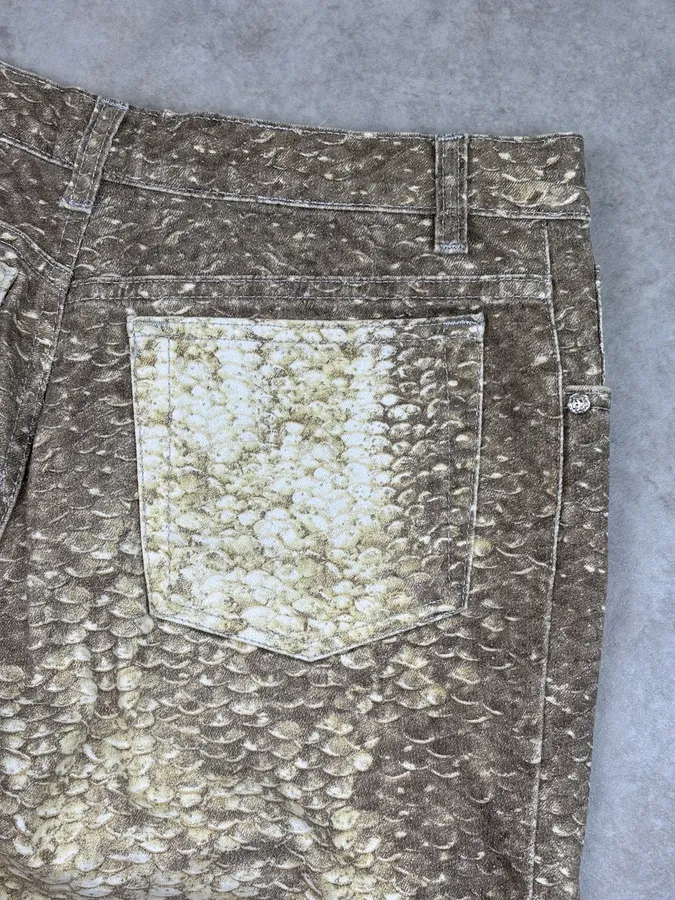 2000s Roberto Cavalli Gold Metallic Pants - Image 8